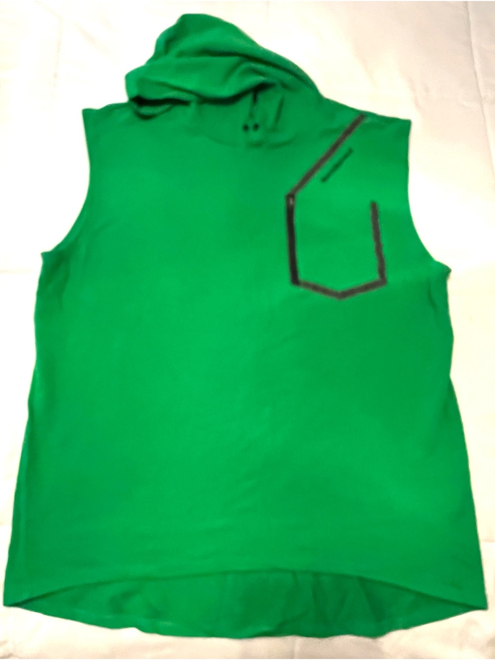 Sports‎ Illustrated French Terry Green Sleeveless Muscle Hoodie Tank Top-Size XL